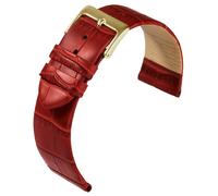 Eulit Rainbow Uhrenarmband rot Kalbsleder Krokoprägung Dornschließe
