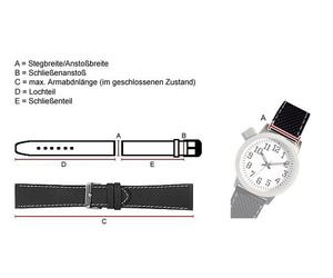 Eulit Rainbow Uhrenarmband rot Kalbsleder Krokoprägung flach