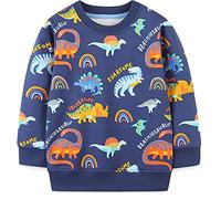 EULLA Kinder Jungen Pullover Sweatshirt Langarm Baumwolle Dinosaurier Bagger Traktor Planeten Winter Oberteile 1-7 Jahre 92 98 104 110 116 122