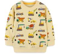 EULLA Kinder Jungen Pullover Sweatshirt Langarm Baumwolle Dinosaurier Bagger Traktor Planeten Winter Oberteile 1-7 Jahre 92 98 104 110 116 122