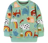 EULLA Kinder Jungen Pullover Sweatshirt Langarm Baumwolle Dinosaurier Bagger Traktor Planeten Winter Oberteile 1-7 Jahre 92 98 104 110 116 122