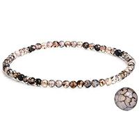 EUMENIDES Damen-Naturstein-Armband, Turmalin, Tigerauge, Obsidian,Achat-Kristallstein-Armband,QUALITÄT A, 7,2 Zoll, 4/6MM, (Schwarzes Drachenstein，4MM)