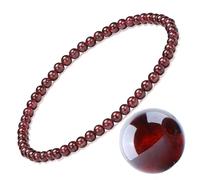 EUMENIDES Damen Stein Fußkettchen，Tigerauge Fußkettchen, Turmalin, Obsidian Fußkettchen,Achat Fußkettchen, 9,45 Zoll，6 MM/4 MM, (Granat Fußkettchen，3MM)