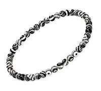 EUMENIDES Damen Stein Fußkettchen, Tigerauge, Turmalin, Obsidian, Achat, 9,45 Zoll, 6 MM/4 MM, Schwarz-weißer Malachit, 4 MM