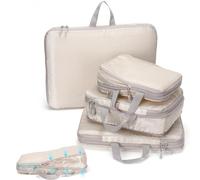 Euqvunn Kompressionstaschen für Koffer, XL Large Packwürfel für Suitcase, Wasserdichte Reise Kompressionsbeutel, Kompression Packwürfel für Backpack, Reisegepäck Organizer Set 4-teilig XL, L, M, S