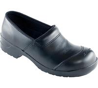 Euro-Dan Sicherheitsclogs, Leder, PU-Sohle, Stahlkappe, S2+SRC, robust, schwarz, Größe (46)