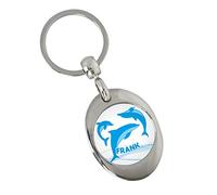 Eurofoto Schlüsselanhänger mit Namen Frank und Delfin-Motiv | Namens-Anhänger mit Einkaufs-Chip für Kinder und Erwachsene