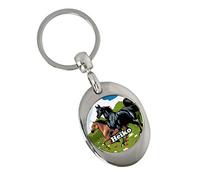 Eurofoto Schlüsselanhänger mit Namen Heiko und Pferde-Motiv | Namens-Anhänger mit Einkaufs-Chip für Kinder und Erwachsene