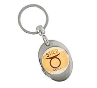 Eurofoto Schlüsselanhänger mit Namen Lukas und Sternzeichen Stier | Namens-Anhänger mit Einkaufs-Chip für Kinder und Erwachsene