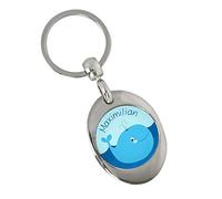 Eurofoto Schlüsselanhänger mit Namen Maximilian und Wal-Motiv | Namens-Anhänger mit Einkaufs-Chip für Kinder und Erwachsene