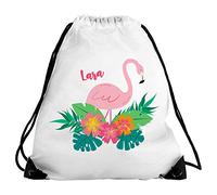 Eurofoto Turnbeutel mit Namen Lara und tropischem Flamingo-Motiv für Mädchen | Sport-Beutel für Kinder | Gymbag
