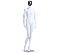 Eurohandisplay KS-225 Frau schöne abstrakte weiß Matt lackierte Schaufensterpuppe Galvanik Kopf und Hände Neu Männliche Weiblich (KS-225 Frau stehend)