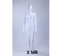 Eurohandisplay LF1-B Frau stehend schöne abstrakte Weiß Glanz lackierte Schaufensterpuppe Neu Weiblich Feminin Schick Modern Nase und Mund geformt (Stehend LF1-B)