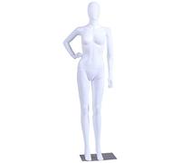 Eurohandisplay NFC-11W Frau weibliche Schaufensterpuppe FC matt weiß ohne Gesicht Arme und Kopf 360 Grad drehbar Schaufensterpuppe Female Mannequin Egghead (NFC-11W Frau)