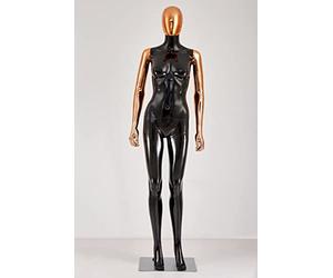 Eurohandisplay schöne abstrakte schwarz Glanz lackierte Hautfarbe weibliche Schaufensterpuppe Galvanik Kopf Arme Hände goldrosa Neu Männliche Weiblich (DF7+HD)