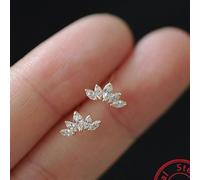 europäisch und amerikanisch Stil Luxus S925 Pures Silber Ins Pferd Auge Edelstein, Inlay Ohrringe, All-Match Strass, Fächer Form Ohrstecker Zubehörtei