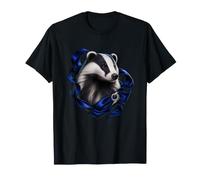 Europäischer Dachs mit Indigo-Seidenknoten Woodland Art T-Shirt