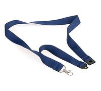 EUROPEL Schlüsselband 20mm, Karabiner, Sicherheitsverschluss, Kartenhalter,für Messe, Veranstaltung, Burö, Blau, 10 Stück.