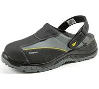 EuroRoutier Stingray Black Leather Clog, Sicherheitsclogs EN ISO 20345: 2011 SB A-E-FO-SRC. (Numeric_43)