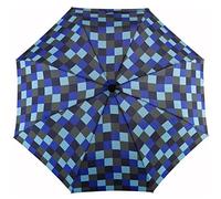 EuroSCHIRM teleScope handsfree square Design der Sonnen-, Wander-, Regen- & Trekkingschirm Farbe marine/oliv/kö´blau/eisblau