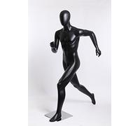 Euroton Abstrakte laufend Mann PM-O-8 Männlich sportlich schick Mode Schaufensterpuppe schwarz matt (PM-O-8 Männlich)