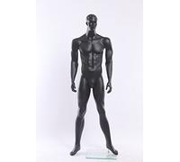 Euroton MA12-8 schwarz lackierte abstrakte Schaufensterpuppe in matt Mannequin Mann Male männliche Schaufensterfigur schwarz matt