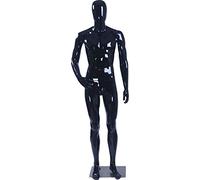 Eurotondisplay DM2-H männlich stehend schöne abstrakte schwarz lackierte Schaufensterpuppe in Glanz Egghead Neu Hochwertig Männlich Mann Maskulin (Stehend, DM2-H)