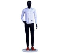 EurotonDisplay MC-1Black männliche Schaufensterpuppe beweglich matt schwarz Schaufensterfiguren Male Mannequin Black