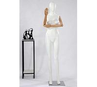 Eurotondisplay Weibliche Schaufensterpuppe Egghead Holzarme Hände Schwarz Weiß NEU (HX-DF11-6M, Frau weiß matt)