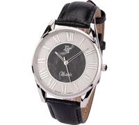 EUROtops Herrenuhr Toscana mit Marmor-Zifferblatt, Analoge Quarzuhr für Herren, Lederarmband Kroko-Optik