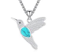 Eusense Kolibri Halskette 925 Sterling Silber Kolibri Anhänger Vogel Anhänger Halskette Schmuck Kolibri Geschenke für Frauen Damen Mädchen