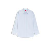 HUGO Oversized Bluse aus gestreifter Baumwoll-Popeline - Style Eustyna, 50559532 Hellblau gestreift 34
