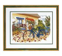 Eva Rosenstand Kreuzstich Set Blaues Fahrrad Zählmuster