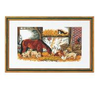Eva Rosenstand Kreuzstich Set Pferd, Schweine, Hühner Zählmuster
