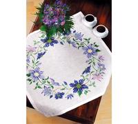 Eva Rosenstand Tischdecke Kreuzstich Set Klematis, blau Zählmuster