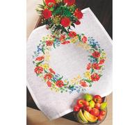 Eva Rosenstand Tischdecke Kreuzstich Set Mohn Zählmuster