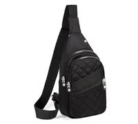 EVANCARY Kleine Schultertasche für Damen und Herren, Sling-Rucksack, Brusttasche, Tagesrucksack, Crossbody-Tasche für Reisen, Outdoor, Wandern, E Schwarz, 11.2" x 6.1" x 3.4", Tragetasche