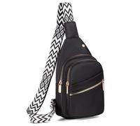 EVANCARY Kleine Schultertasche für Damen und Herren, Sling-Rucksack, Brusttasche, Tagesrucksack, Crossbody-Tasche für Reisen, Outdoor, Wandern, V Schwarz, 11.4 x 6.6 x 1.2 inches