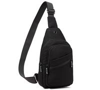 EVANCARY Kleiner Sling Rucksack Sling Bag für Frauen, Dunkles Schwarz, Cross Body