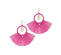 EVANEM Boho Ohrringe, Böhmischer Haken-Ohrring Statement-Böhmische Große Tropfen-Ohrringe Handgefertigter Zopf-Quasten-Anhänger-Ohrring Für Frauen Schwester Liebhaber Party-Schmuck 1 Stück Rosa