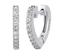 Evelina Silberohrringe in Herzform mit klaren Brilliance Zirconia