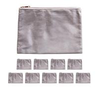 Event Blossom ModParty EB3456NP Kosmetiktaschen aus Samt, fliederfarben, 21,6 x 15,2 cm, blanko, für individuelle Bastelprojekte, Make-up oder Toilettenartikel, 10 Stück, Hellgrau