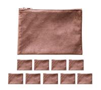 Event Blossom ModParty EB3456NP Kosmetiktaschen aus Samt, fliederfarben, 21,6 x 15,2 cm, blanko, für individuelle Bastelprojekte, Make-up oder Toilettenartikel, 10 Stück, Mokka, Samt-Kosmetiktasche