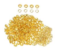 Event Decor Shop 6 mm Ösen mit Unterlegscheiben - langlebige Eisen-Ösen für Lederwaren, Kleidung, Bänder, Schnürung, Scrapbooking und DIY-Kunst- und Bastelprojekte, Gold, 1000 Stück