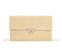 EVEOUT Stroh Clutch Damen mit Abnehmbarer Schulterkette Sommer Raffia Umhängetasche Elegante Boho Gewebte Handtasche für Hochzeit Party Strand