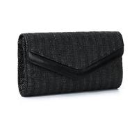 EVEOUT Stroh Clutch Damen mit Schulterkette Sommer Raffia Umhängetasche Elegante Boho Gewebte Envelope Handtasche für Party Hochzeit Strand