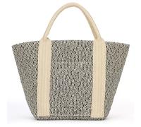 EVEOUT Stroh Henkeltaschen Damen Sommer Elegante Leicht Boho Gewebte Strandtasche Geflochtene Handtasche Raffia Tragetasche für Urlaub Arbeit