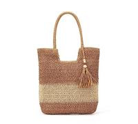 EVEOUT Stroh Schultertasche für Damen Sommer Boho Strohtasche Geflochten Shopper für Strand Urlaub