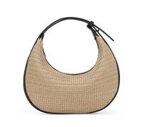 EVEOUT Stroh Umhängetasche Damen Sommer Boho Chic Geflochtene Handtasche mit Verstellbarem Gurt Raffia Gewebte Halbmond Hobo Schultertasche für Strand Urlaub