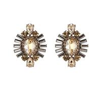 EVER FAITH Blumen Ohrstecker für Damen Mädchen Strass Kristall Vintage Tropfen Ohrringe Braun